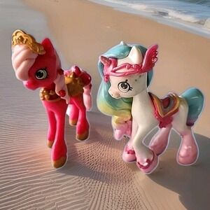 Lot 2 Shopkins CUTIECORNS Unicorn & Princess Puppy Happy Places Figurines EUC